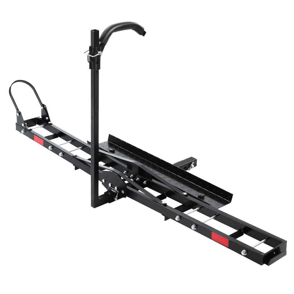 NNEDSZ Motorcycle Motorbike Carrier Rack 2 Towbar Arm Rack Dirt Bike Ramp Steel