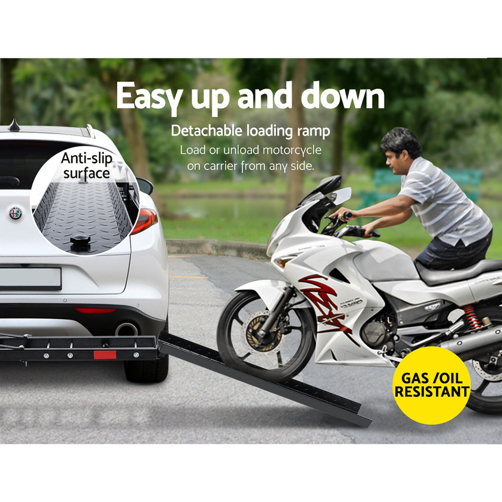 NNEDSZ Motorcycle Motorbike Carrier Rack 2 Towbar Arm Rack Dirt Bike Ramp Steel