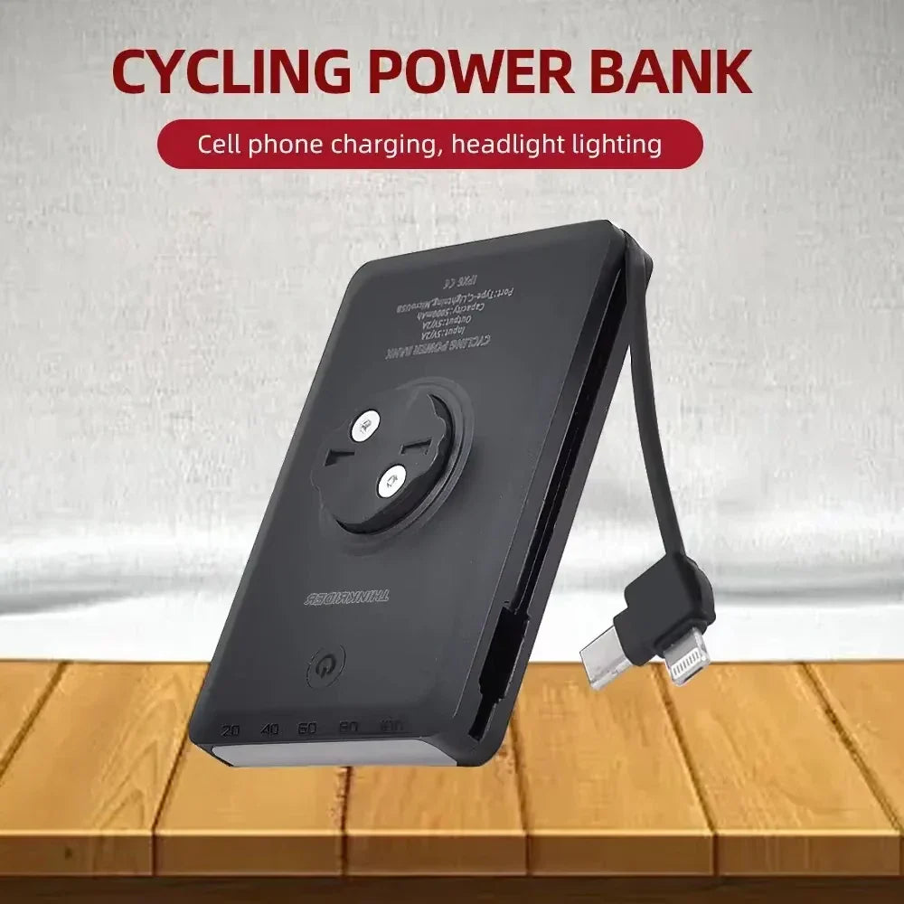 Bike Headlight with Garmin/GoPro Mount USB Rechargeable Black