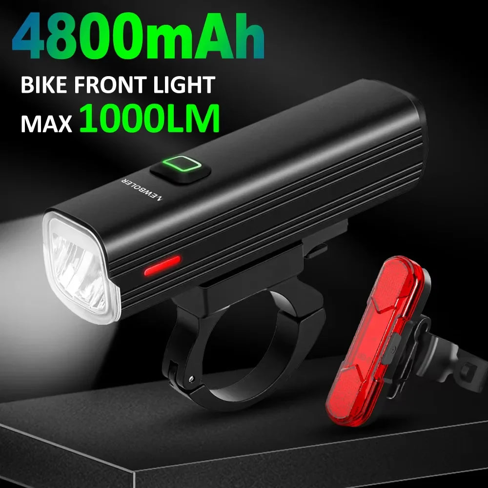 NNEOBA USB Rechargeable Bicycle Light Set Black