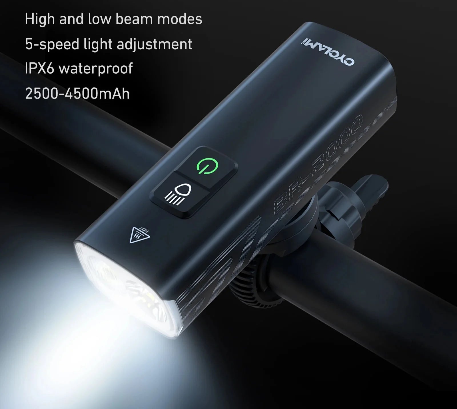 NNEOBA Bicycle Headlight with Taillight Black