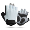 NNEDSZ M Grey Women's Summer Cycling Gloves - Breathable Half-Finger Non-Slip Fitness Training Gloves for Weightlifting