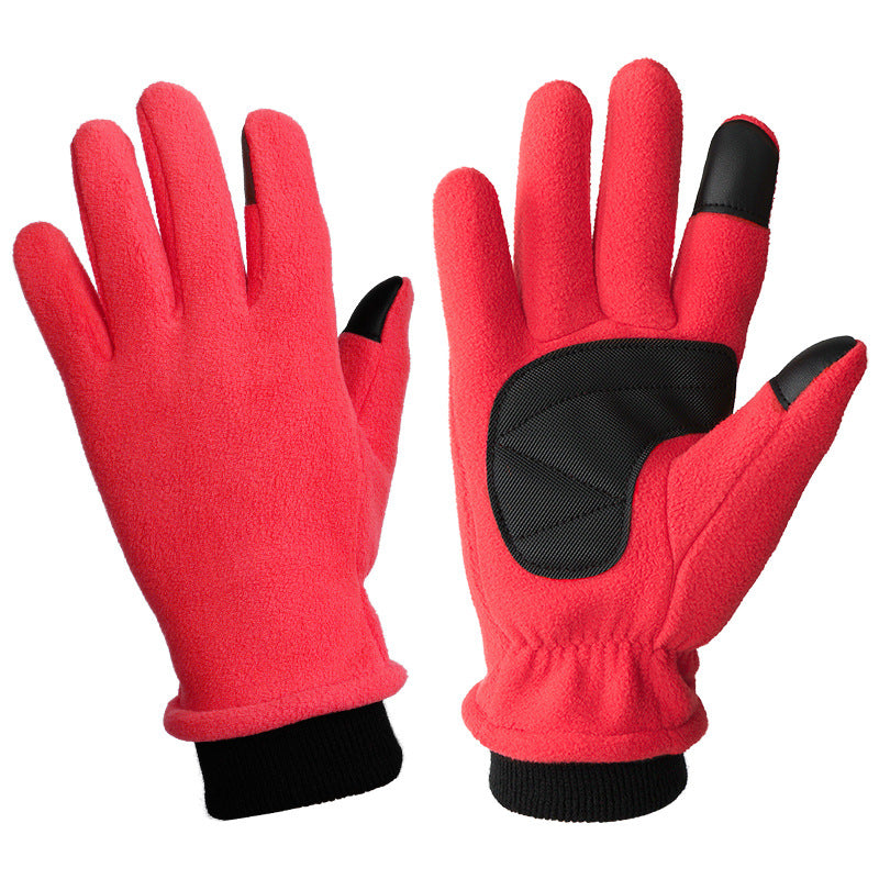 NNEDSZ XS Red Warm Windproof Touchscreen Gloves - Anti-Slip Grip for Winter Cycling & Outdoor Sports